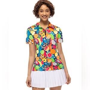 Jack Smith Women's Golf Polo Fruit Print Size XL
